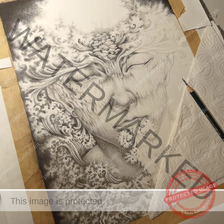 Sacred connection graphite drawing